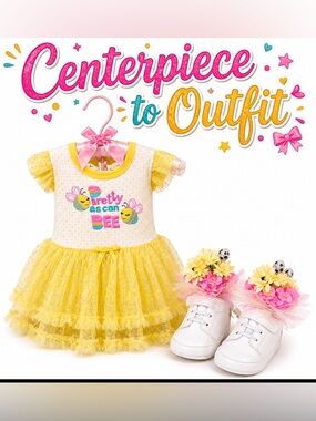 Pretty As Can Bee Centerpiece For Baby Shower, Little Girls Birthday